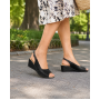 Sandale dama negre din piele naturala cu platforma orto Marissa CLP04N